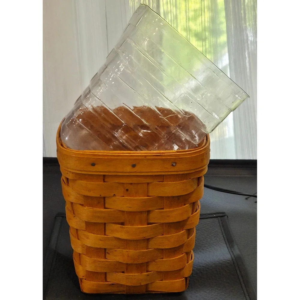 Longaberger 1995 Handwoven Basket Plastic Protector Vintage Retired Cottage Core